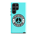 Turquoise phone case for Samsung Galaxy S20, S21, S22 with Coldstreet’s Worldwide logo