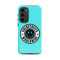 Turquoise phone case for Samsung Galaxy S20, S21, S22 with Coldstreets Worldwide logo