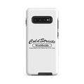 White phone case with Cold Streets Worldwide logo for Samsung Galaxy S20, S21, S22