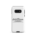 White phone case with ColdStreets Worldwide for Samsung Galaxy S20/S21/S22 users