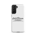 White phone case featuring ColdStreets Worldwide logo for Samsung Galaxy S20 S21 S22