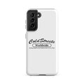 White phone case with Cold Streets Worldwide logo for Samsung Galaxy S20, S21, S22