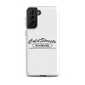 White phone case with Cold Streets Worldwide design for Samsung Galaxy S20 S21 S22