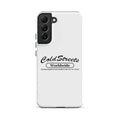 White phone case featuring ColdStreets Worldwide logo for Samsung Galaxy S20 S21 S22