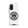 White phone case for Samsung Galaxy S20, S21, and S22 with Coldstreets Worldwide logo