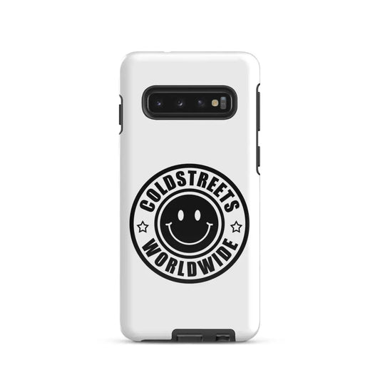 White phone case with Coldstreet Worldwide logo for Samsung Galaxy S20, S21, S22