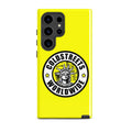 Yellow phone case with Coldstreet Worldwide logo and Statue of Liberty for Samsung Galaxy S20, S22, S23