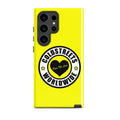 Yellow phone case with Coldstreets Worldwide logo for Samsung Galaxy S20, S21, S22