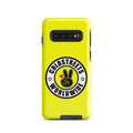 Yellow phone case with Cold Streets Worldwide logo for Samsung Galaxy S20 S21 S22