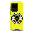 Yellow phone case with Coldstreets Worldwide logo for Samsung Galaxy S20, S21, S22