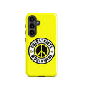 Yellow phone case for Samsung Galaxy S20, S21, S22 with peace logo and Coldstreet Worldwide