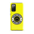 Yellow phone case with black smiley logo for Samsung Galaxy S20, S21, S22