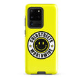 Yellow phone case for Samsung Galaxy S20, S21, S22 with Coldstreets Worldwide logo