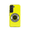 Yellow phone case with smiley logo for Samsung Galaxy S20, S21, S22 by CS Clothing Co