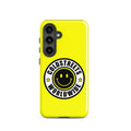 Yellow phone case for Samsung Galaxy S20 S21 S22 with black smiley face logo