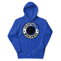 Royal blue hoodie with Coldsteps Worldwide smiley logo patch, ideal for blue bone dusty styles