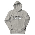 Gray hooded sweatshirt with Cold Street Hawaii text in carbon grey white color