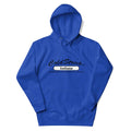 Royal blue hooded sweatshirt with Cold Street Indiana text, perfect with dusty rose team style