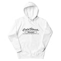 White hooded sweatshirt featuring Cold Street Missouri text from CS Clothing Co. in carbon grey white