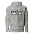 Light gray hooded sweatshirt with Cold Streets Oregon text from CS Clothing Co