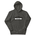 Gray hooded sweatshirt with Cold Street Arkansas in carbon grey white design