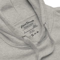Grey cotton hoodie with care label, ideal for carbon grey white style enthusiasts