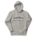 Gray hooded sweatshirt with Cold Street South Dakota in Carbon Grey White color