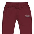 Burgundy unisex sweatpants with embroidered logo for Cold Streets Clothing