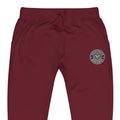 Burgundy unisex sweatpants with a logo patch from CS Clothing Co. for Cold Streets style