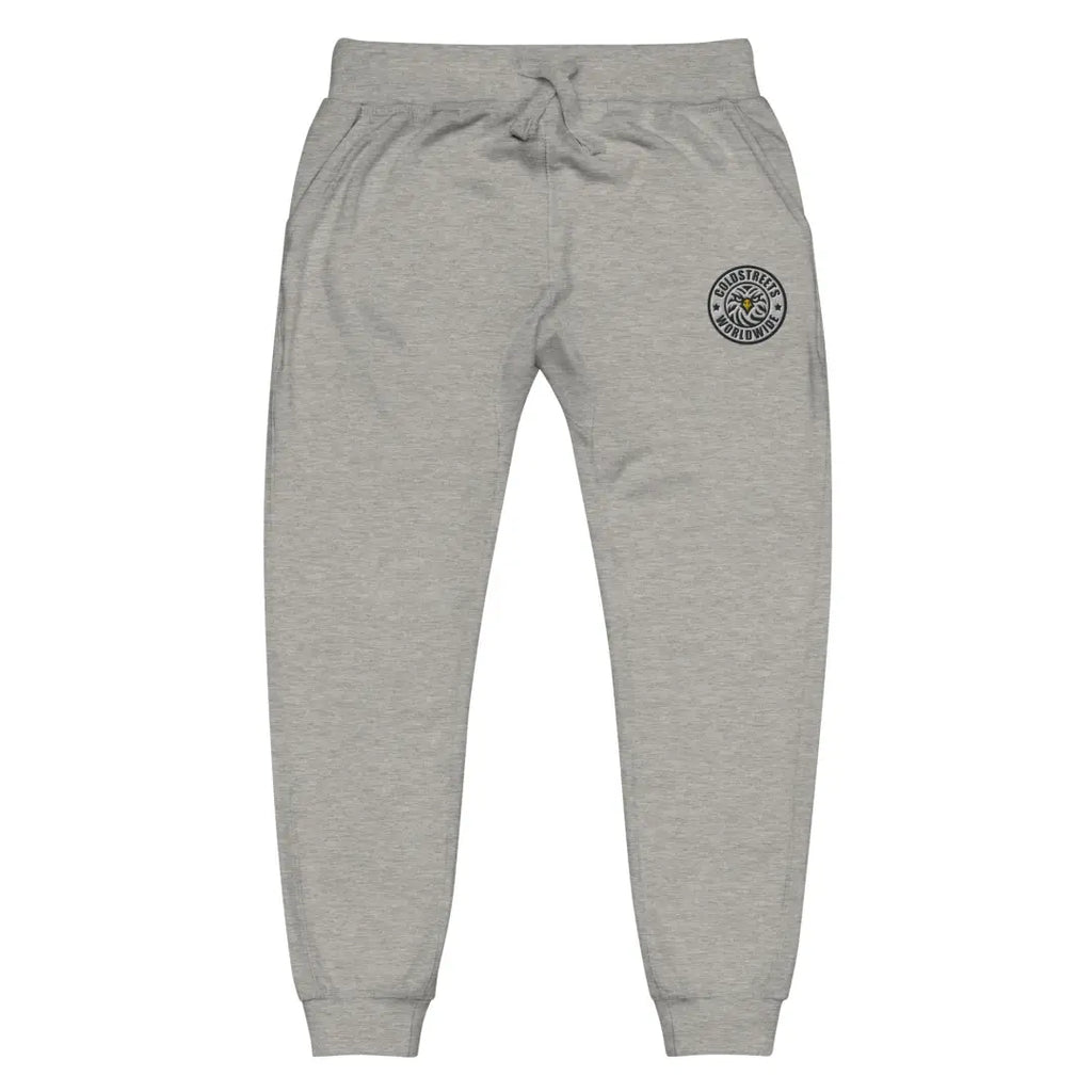 Light gray unisex sweatpants with embroidered logo from Cold Streets Clothing Co