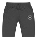 Dark gray unisex sweatpants with circular logo patch, part of CS Clothing Co. 0-WW-3 collection