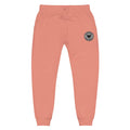 Pink unisex sweatpants with embroidered logo patch from Cold Streets Clothing 0-WW-3