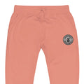 Pink unisex sweatpants with logo patch, part of Cold Streets Clothing 0-WW-4 collection