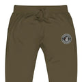 Olive green unisex sweatpants with logo patch from CS Clothing Co. 0-WW-4 for cold streets clothing