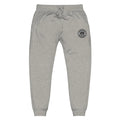 Gray unisex sweatpants with embroidered logo patch from CS Clothing Co. 0-WW-6 represent cold streets clothing