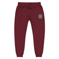 Burgundy unisex sweatpants with embroidered logo patch from CS Clothing Co 0-WW-6