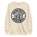 Cream-colored sweatshirt with Coldstreets Worldwide logo and Statue of Liberty design