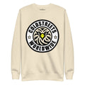 Cream-colored sweatshirt with Coldstreets Worldwide logo and eagle design in bone dusty rose