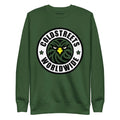 Forest green sweatshirt with Coldstreets Worldwide logo and eagle design by CS Clothing Co