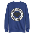 Navy blue sweatshirt with Coldstreets Worldwide logo, perfect for Dusty Rose Team style