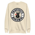 Cream sweatshirt with Coldstreets Worldwide logo, ideal for dusty rose team styles