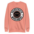 Peach sweatshirt with Coldstreets Worldwide logo, part of Dusty Rose Team collection