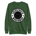 Forest green sweatshirt with Coldstreets Worldwide logo, perfect for the dusty rose team