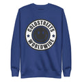 Navy blue sweatshirt with Coldstreets Worldwide logo, part of CS Clothing Co collection