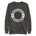 Dark gray sweatshirt with COLDSTREETS WORLDWIDE logo from CS Clothing Co. for royal team red