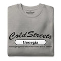 Grey t-shirt from CS Clothing Co. featuring Cold Streets Georgia and inspiring slogan