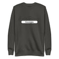 Dark gray sweatshirt with Georgia text for dusty rose team and red team royal fans