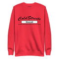 Red sweatshirt featuring ColdStreets Hawaii graphic design for dusty rose team style