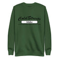 Forest green sweatshirt with ColdStreets Idaho print for the Dusty Rose team