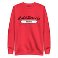 Red sweatshirt featuring ColdStreets Idaho, perfect for the Dusty Rose team